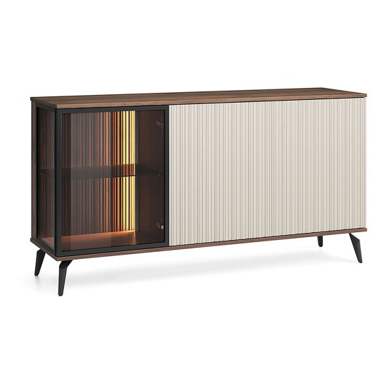 VICI sideboard 154 cm, cashmere with Warmia walnut VICI sideboard 154 cm, cashmere with Warmia walnut