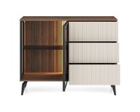 VICI chest of drawers 103 cm, cashmere with Warmia walnut VICI chest of drawers 103 cm, cashmere with Warmia walnut