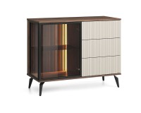 VICI chest of drawers 103 cm, cashmere with Warmia walnut VICI chest of drawers 103 cm, cashmere with Warmia walnut