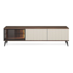 VICI tv unit 180 cm, cashmere with Warmia walnut VICI tv unit 180 cm, cashmere with Warmia walnut
