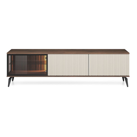 VICI tv unit 180 cm, cashmere with Warmia walnut VICI tv unit 180 cm, cashmere with Warmia walnut