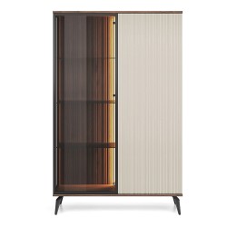 VICI display cabinet 103 cm, cashmere with Warmia walnut VICI display cabinet 103 cm, cashmere with Warmia walnut