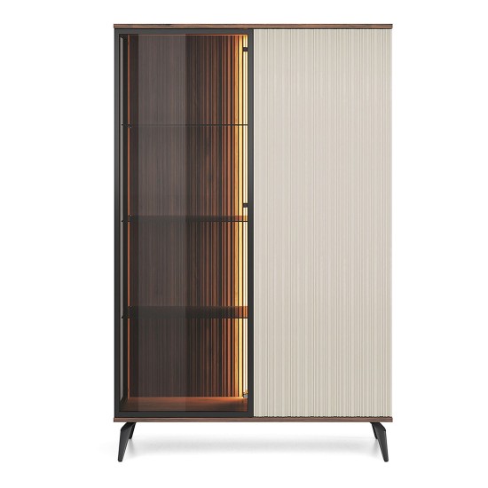 VICI display cabinet 103 cm, cashmere with Warmia walnut VICI display cabinet 103 cm, cashmere with Warmia walnut