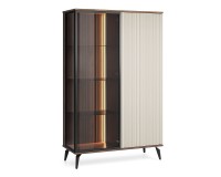 VICI display cabinet 103 cm, cashmere with Warmia walnut VICI display cabinet 103 cm, cashmere with Warmia walnut