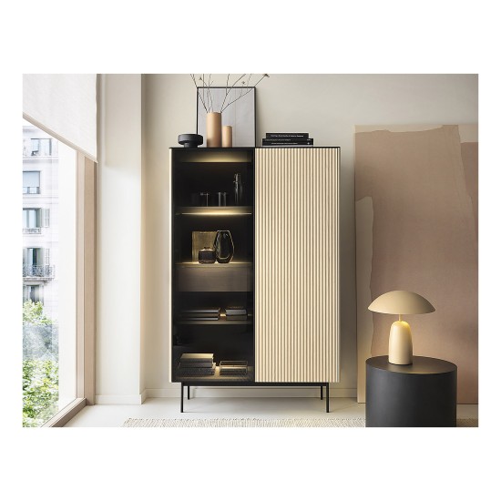 ORTA tall display cabinet 107 cm, Vicenza oak