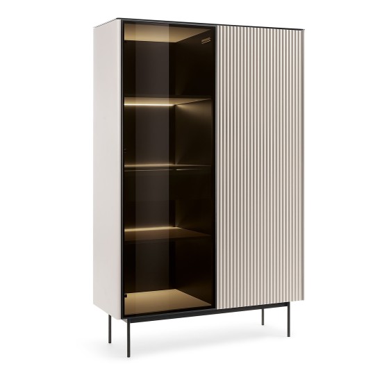ORTA tall display cabinet 107 cm, cashmere