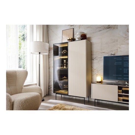 ORTA tall display cabinet 107 cm, cashmere