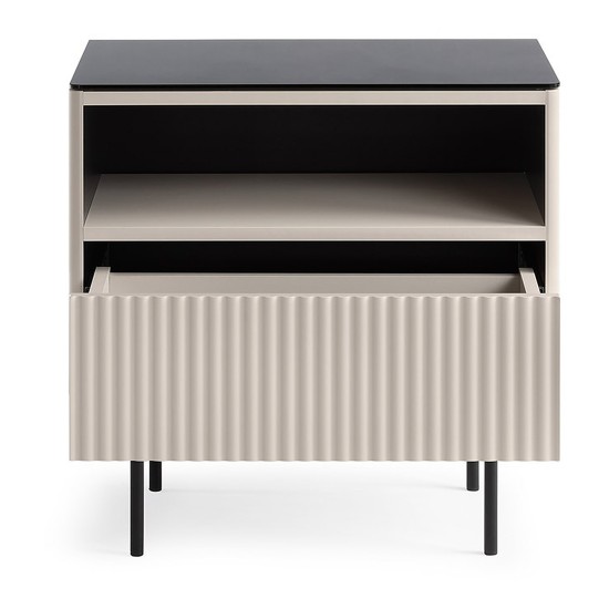 ORTA bedside table 57 cm, cashmere