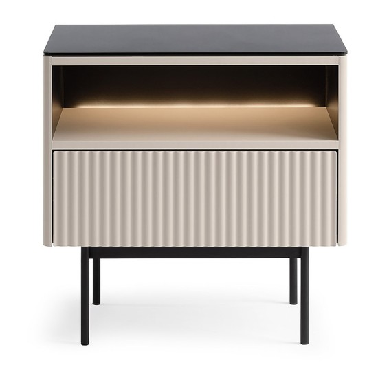 ORTA bedside table 57 cm, cashmere