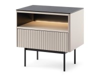 ORTA bedside table 57 cm, cashmere