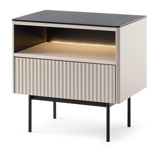 ORTA bedside table 57 cm, cashmere