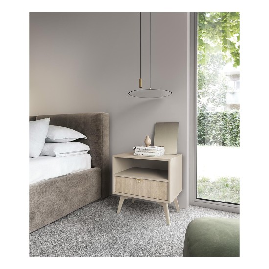 FOREST bedside table 54 cm, sand beige
