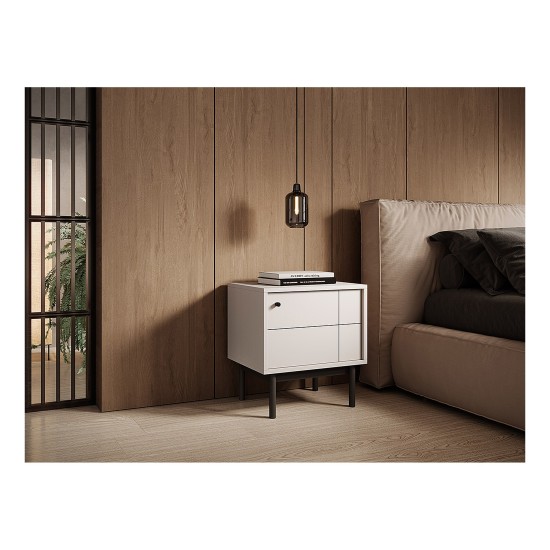 JAPANDI bedside table 54 cm, cashmere