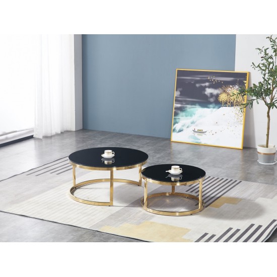 Журнальный столик TALI - комплект из 3 столов с золотыми, титановыми ножками